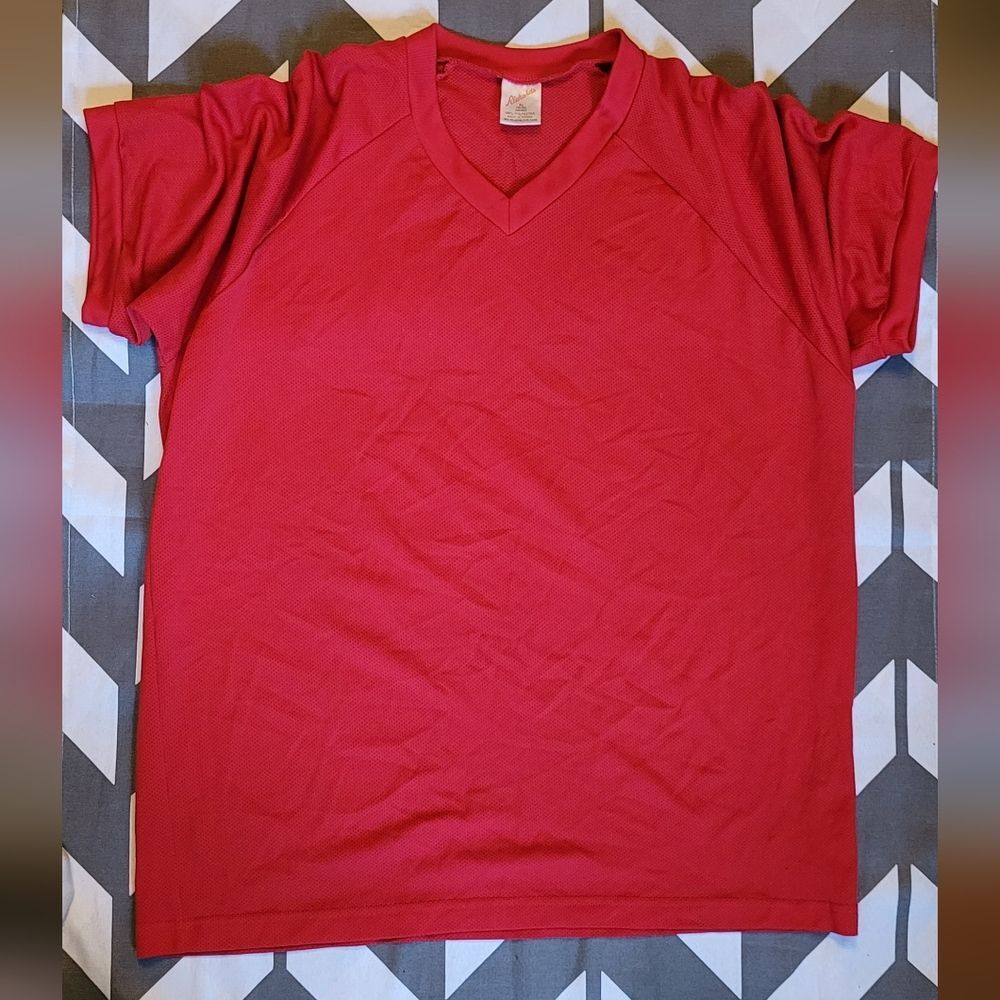 Richards mens XL red jersey short sleeve shirt